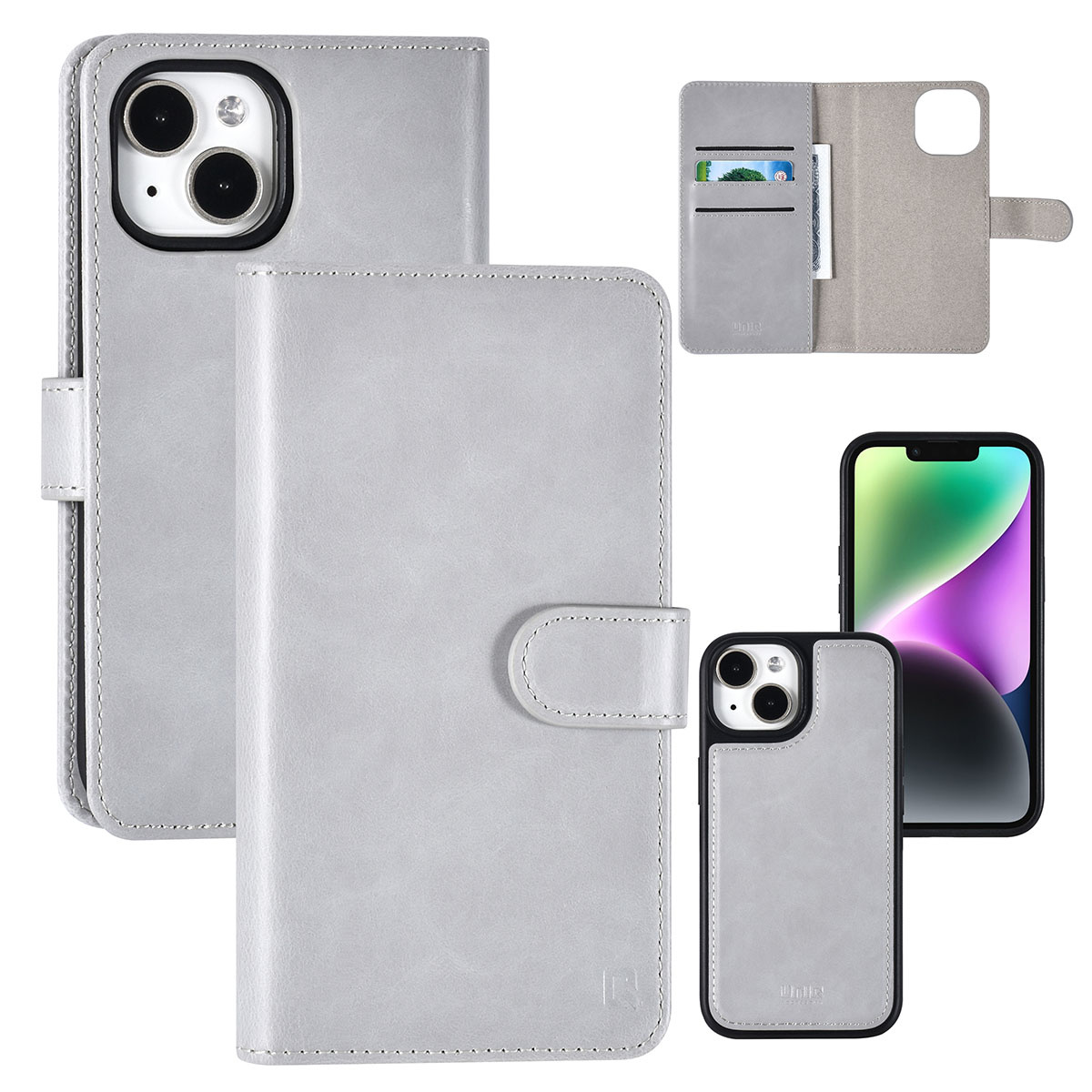 UNIQ Accessory UNIQ Accessory iPhone 14 & 13 Book Case hoesje Pasjeshouder - Grijs