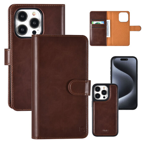 UNIQ Accessory UNIQ Accessory iPhone 15 Pro Book type case - Card holder - Brown UNIQ Accessory UNIQ Accessory iPhone 15 Pro Book type case - Card holder - Brown