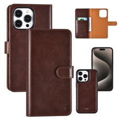 UNIQ Accessory iPhone 15 Pro Max Book Case hoesje Pasjeshouder - Bruin