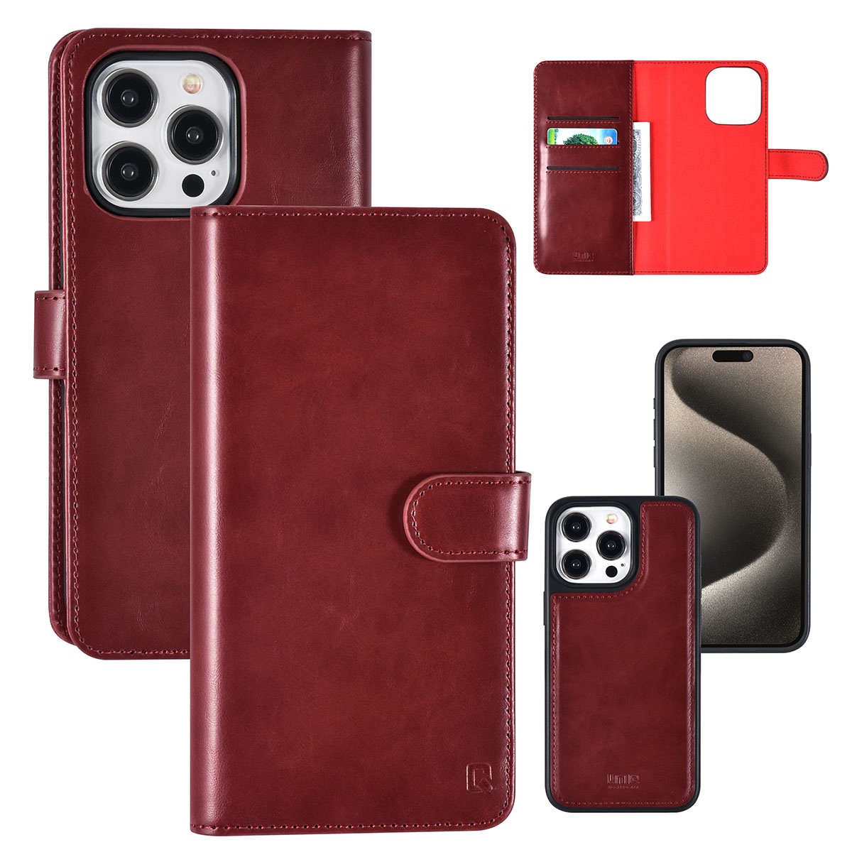 UNIQ Accessory UNIQ Accessory iPhone 15 Pro Max Book Case hoesje Pasjeshouder - Rood