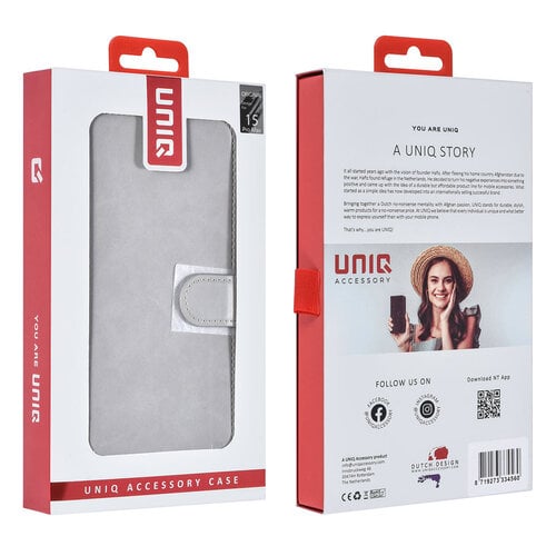 UNIQ Accessory UNIQ Accessory iPhone 15 Pro Max Book Case hoesje Pasjeshouder - Grijs