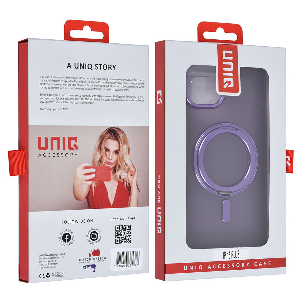 UNIQ Accessory UNIQ Accessory iPhone 15 & 14 Plus Backcover hoesje - Paars UNIQ Accessory UNIQ Accessory iPhone 15 & 14 Plus Backcover hoesje - Paars