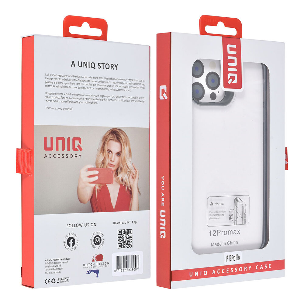 UNIQ Accessory UNIQ Accessory iPhone 12 Pro Max Backcover hoesje - Zwart UNIQ Accessory UNIQ Accessory iPhone 12 Pro Max Backcover hoesje - Zwart