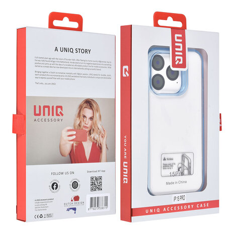 UNIQ Accessory UNIQ Accessory iPhone 15 Pro Backcover hoesje - Blauw UNIQ Accessory UNIQ Accessory iPhone 15 Pro Backcover hoesje - Blauw