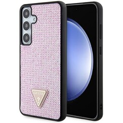 Guess Galaxy S24 Plus Back cover case - Rhinestones - Triangle Strass Logo - Pink