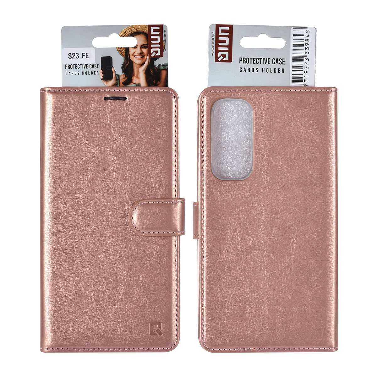 UNIQ Accessory UNIQ Accessory Galaxy S23 FE Book Case hoesje Pasjeshouder - Rose Gold, foto 5 van 5