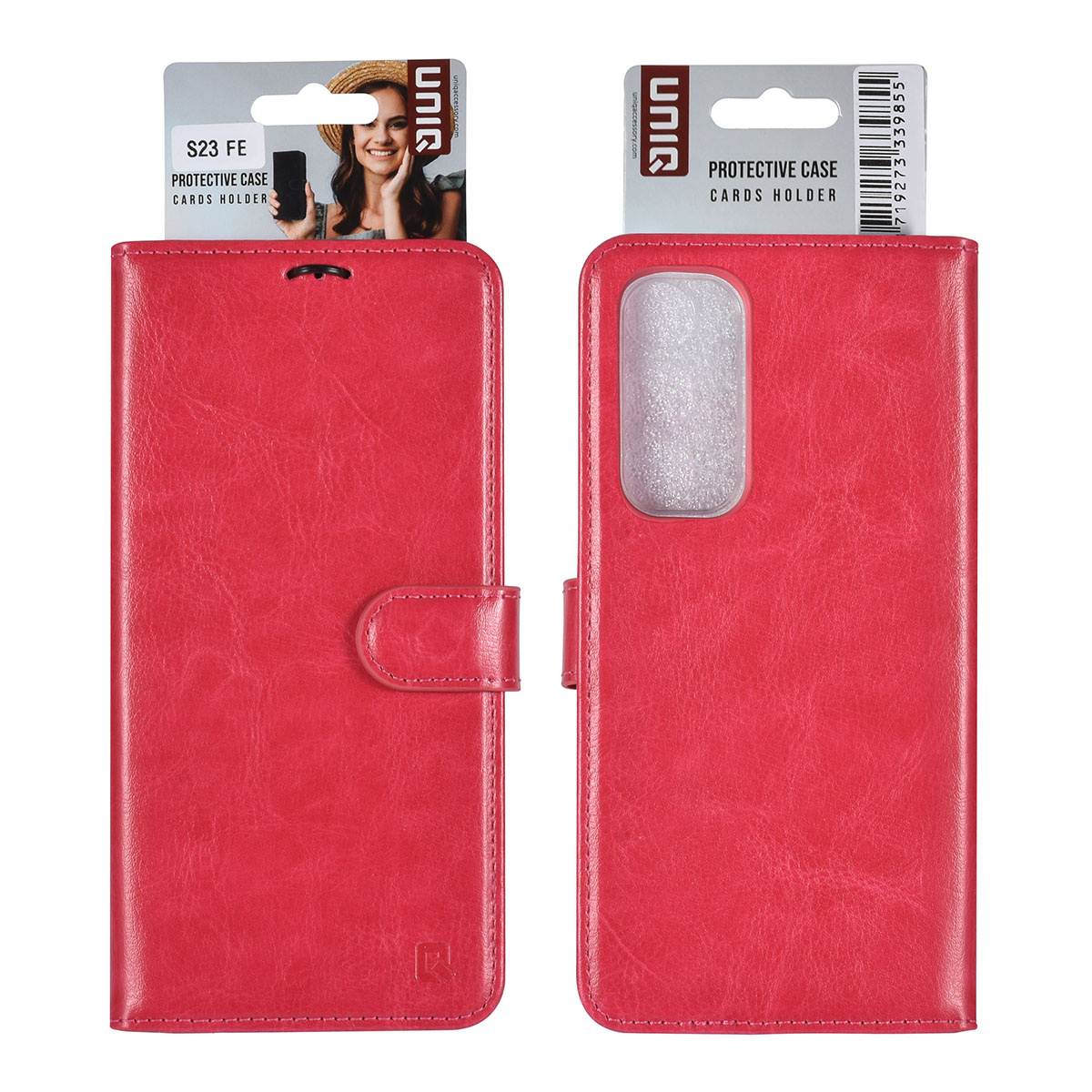 UNIQ Accessory UNIQ Accessory Galaxy S23 FE Book Case hoesje Pasjeshouder - Felroze, foto 5 van 5