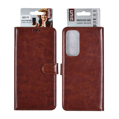 UNIQ Accessory UNIQ Accessory Galaxy S23 FE Book Case hoesje Pasjeshouder - Bruin UNIQ Accessory UNIQ Accessory Galaxy S23 FE Book Case hoesje Pasjeshouder - Bruin
