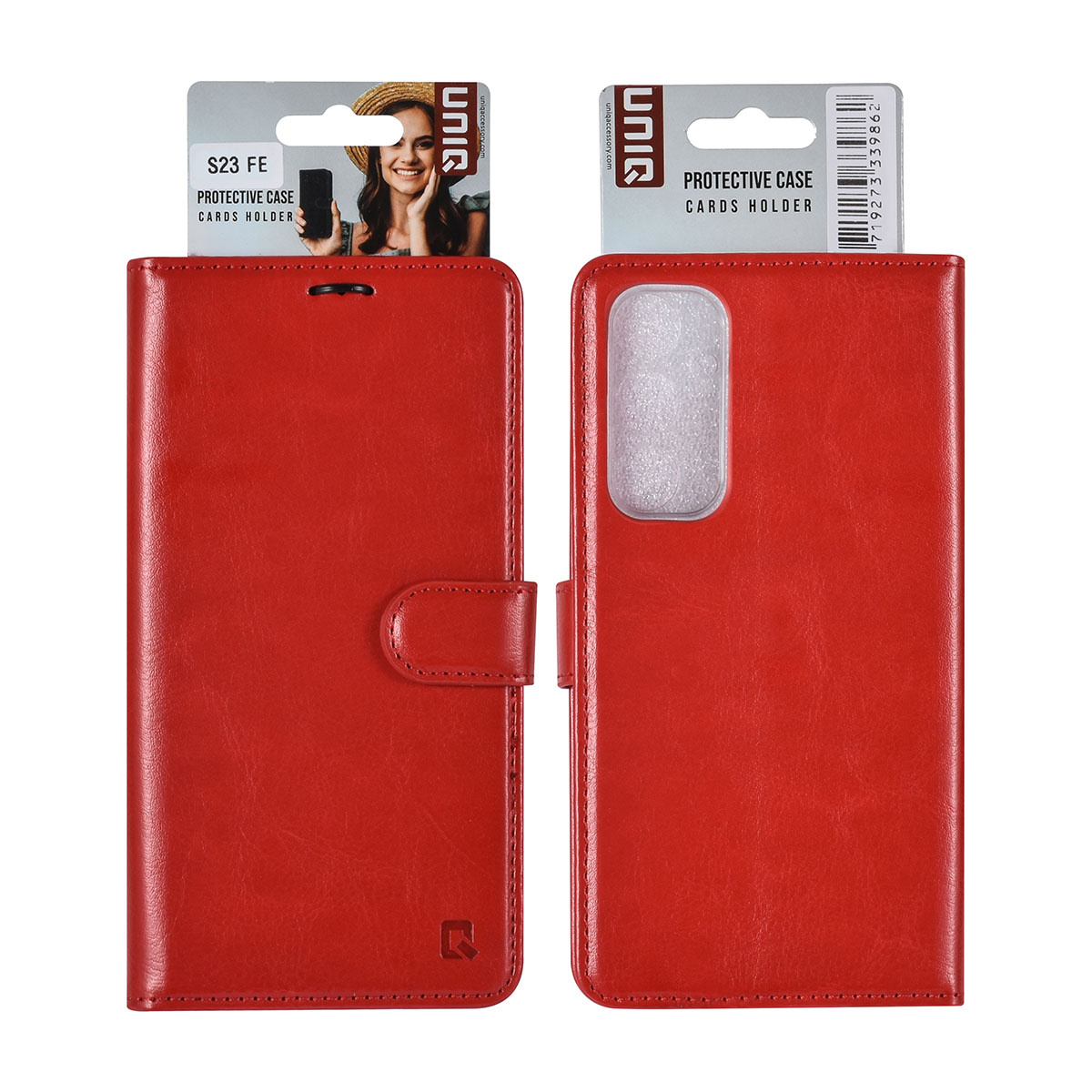 UNIQ Accessory UNIQ Accessory Galaxy S23 FE Book Case hoesje Pasjeshouder - Rood, foto 5 van 5