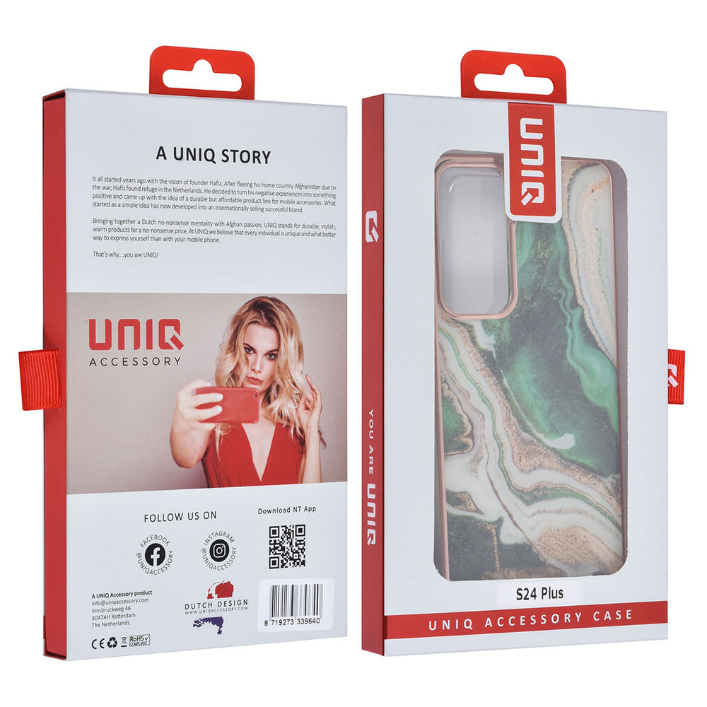UNIQ Accessory UNIQ Accessory Galaxy S24 Plus Backcover hoesje - Marble Green UNIQ Accessory UNIQ Accessory Galaxy S24 Plus Backcover hoesje - Marble Green