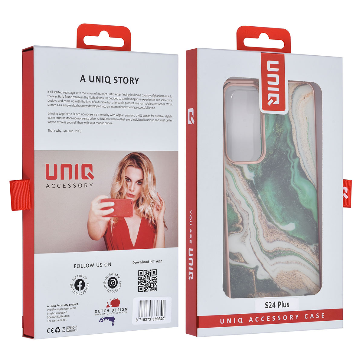 UNIQ Accessory UNIQ Accessory Galaxy S24 Plus Backcover hoesje - Marble Green, foto 3 van 4