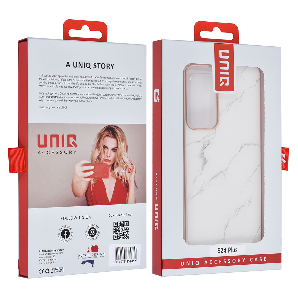 UNIQ Accessory UNIQ Accessory Galaxy S24 Plus Backcover hoesje - Marble White, foto 4 van 4