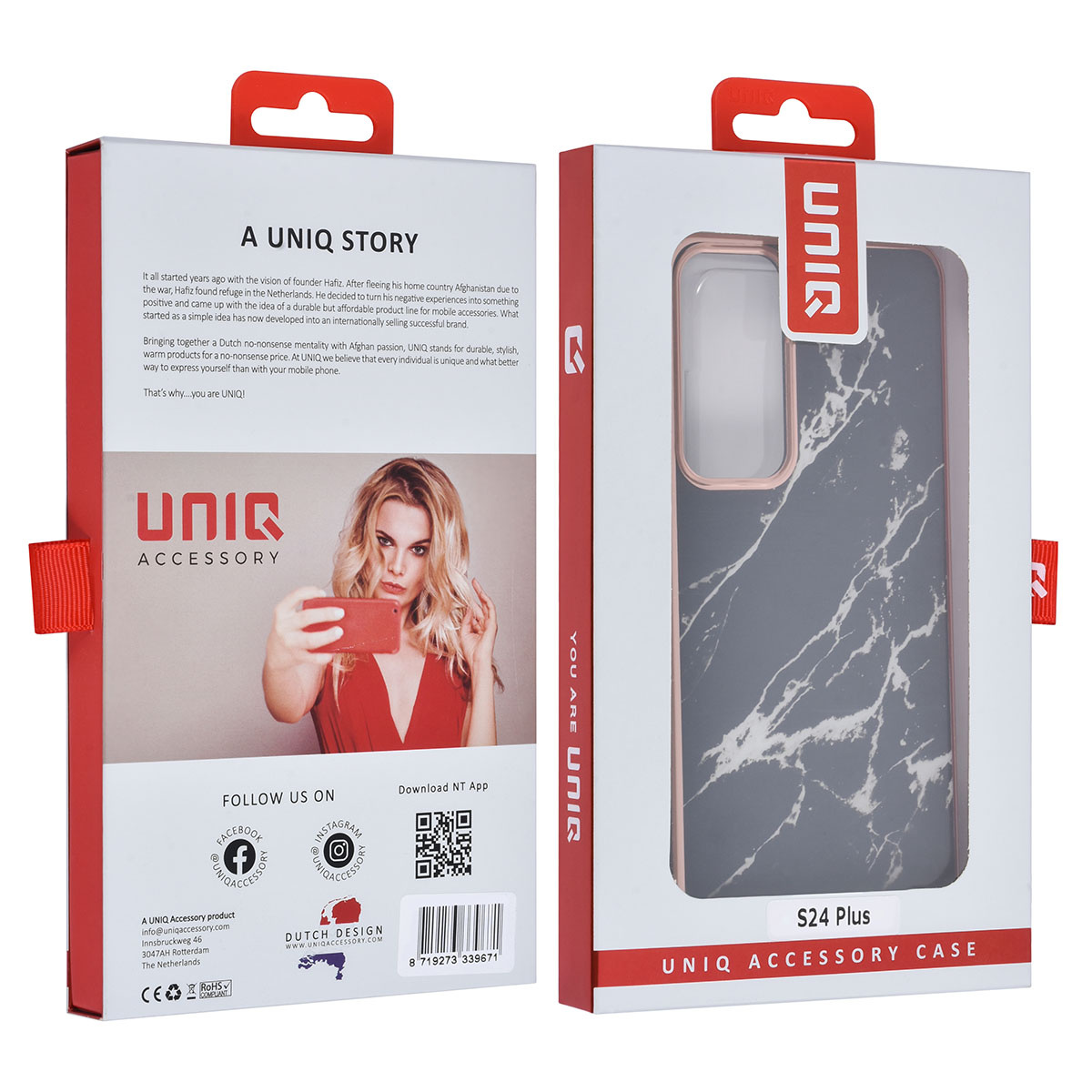 UNIQ Accessory UNIQ Accessory Galaxy S24 Plus Backcover hoesje - Marble Black, foto 4 van 4