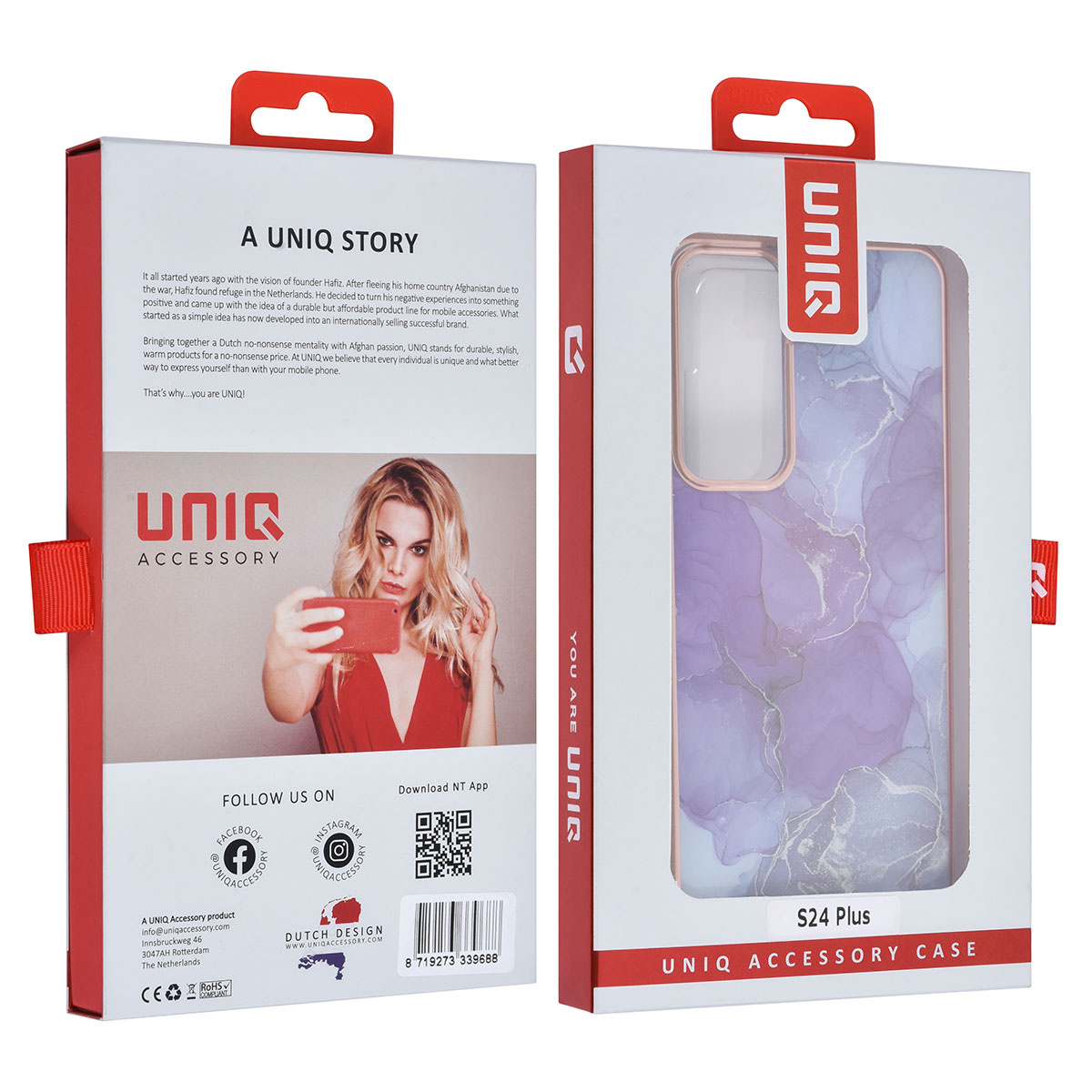 UNIQ Accessory UNIQ Accessory Galaxy S24 Plus Backcover hoesje - Marble Purple, foto 4 van 4