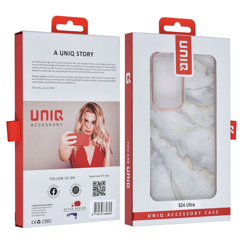 UNIQ Accessory UNIQ Accessory Galaxy S24 Ultra Backcover hoesje - Marble Grey