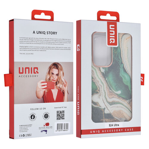 UNIQ Accessory UNIQ Accessory Galaxy S24 Ultra Backcover hoesje - Marble Green