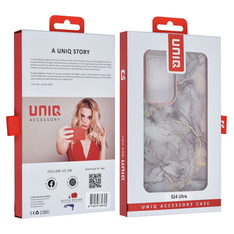 UNIQ Accessory UNIQ Accessory Galaxy S24 Ultra Backcover hoesje - Marble Grey UNIQ Accessory UNIQ Accessory Galaxy S24 Ultra Backcover hoesje - Marble Grey