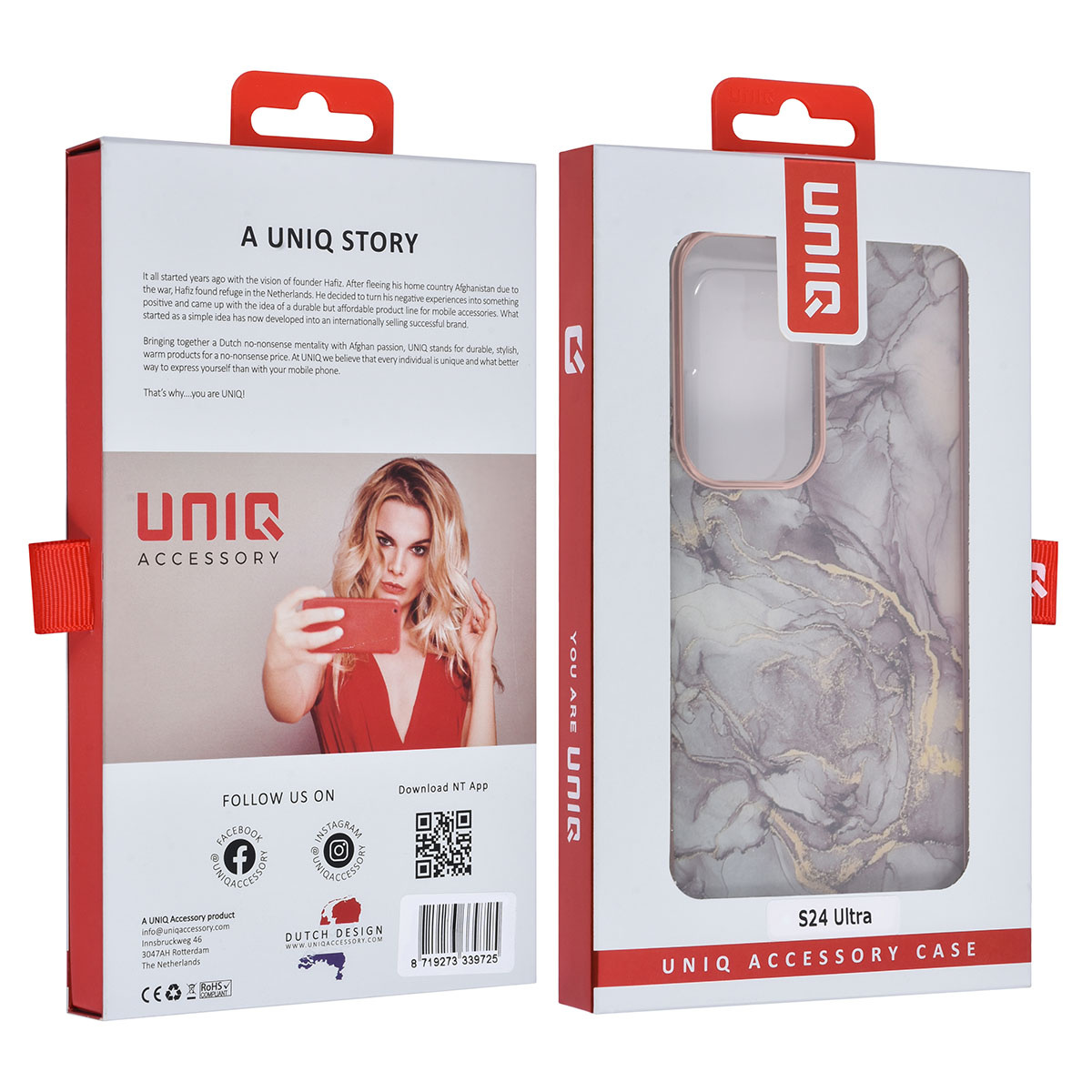 UNIQ Accessory UNIQ Accessory Galaxy S24 Ultra Backcover hoesje - Marble Grey, foto 4 van 4