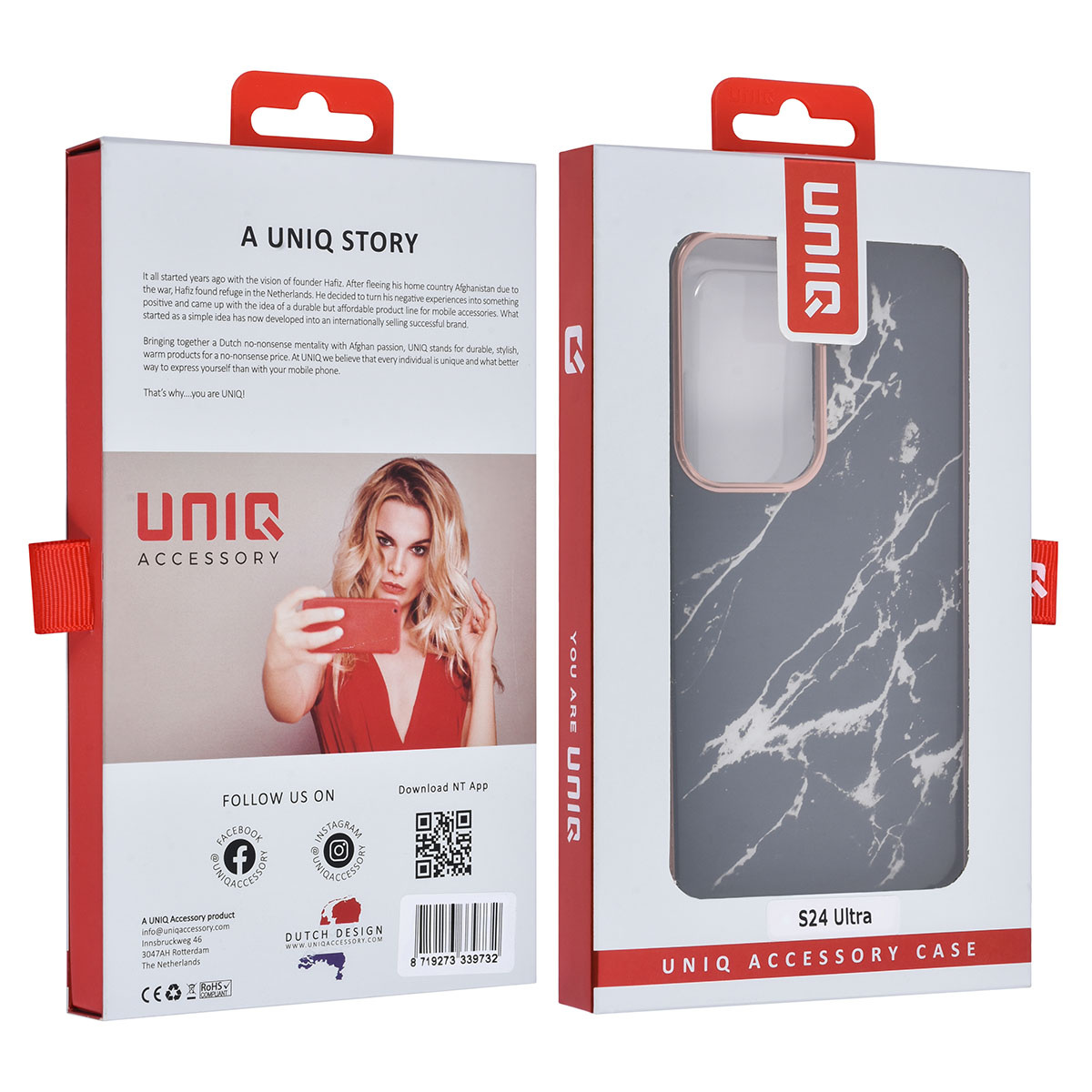 UNIQ Accessory UNIQ Accessory Galaxy S24 Ultra Backcover hoesje - Marble Black, foto 4 van 4