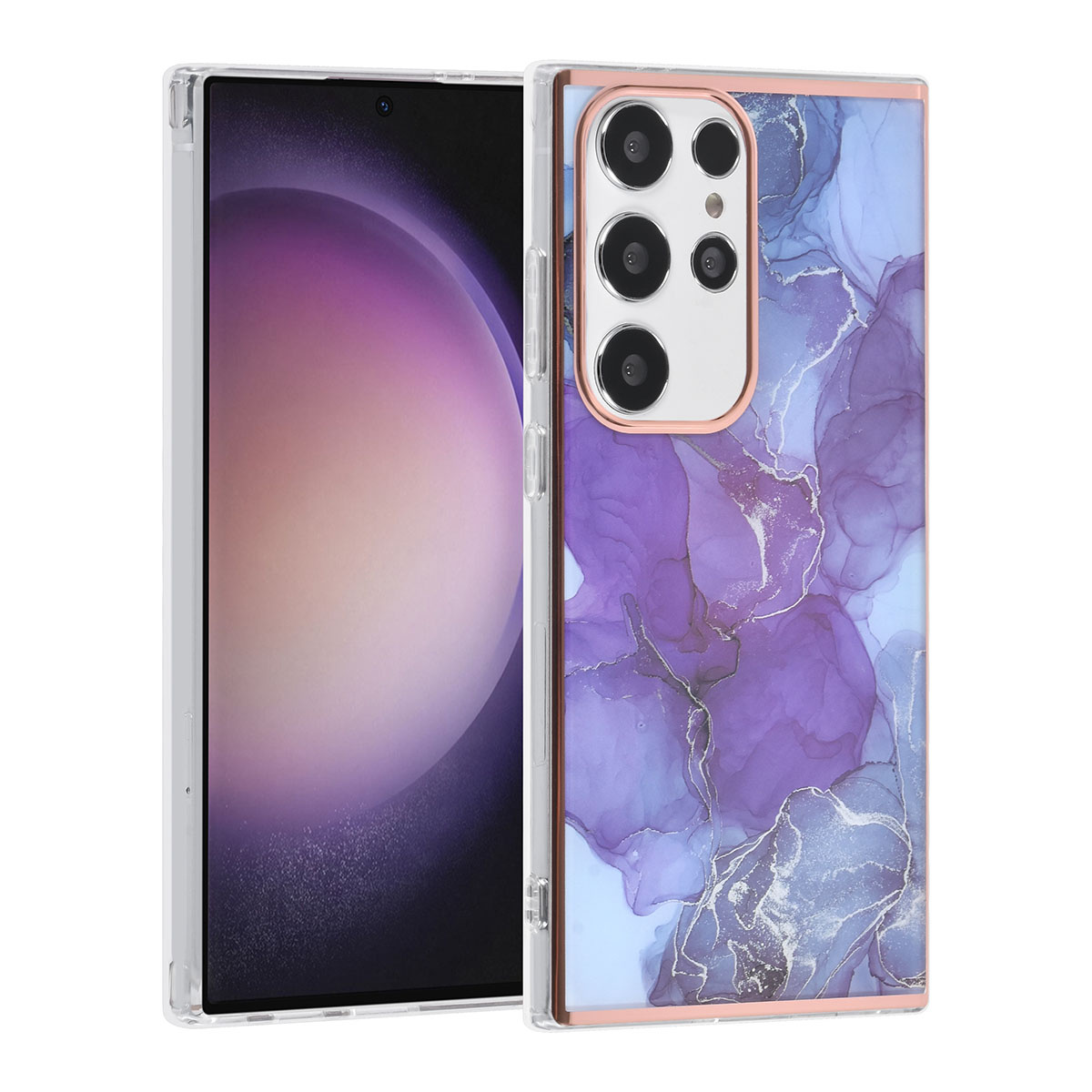 UNIQ Accessory UNIQ Accessory Galaxy S24 Ultra Backcover hoesje - Marble Purple