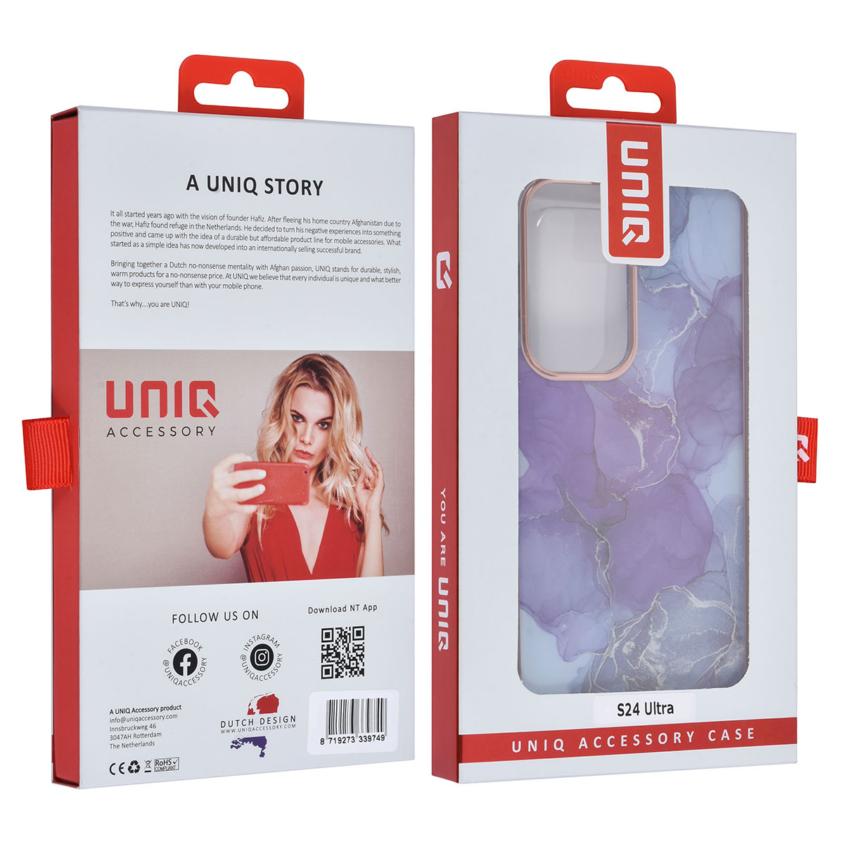 UNIQ Accessory UNIQ Accessory Galaxy S24 Ultra Backcover hoesje - Marble Purple, foto 4 van 4