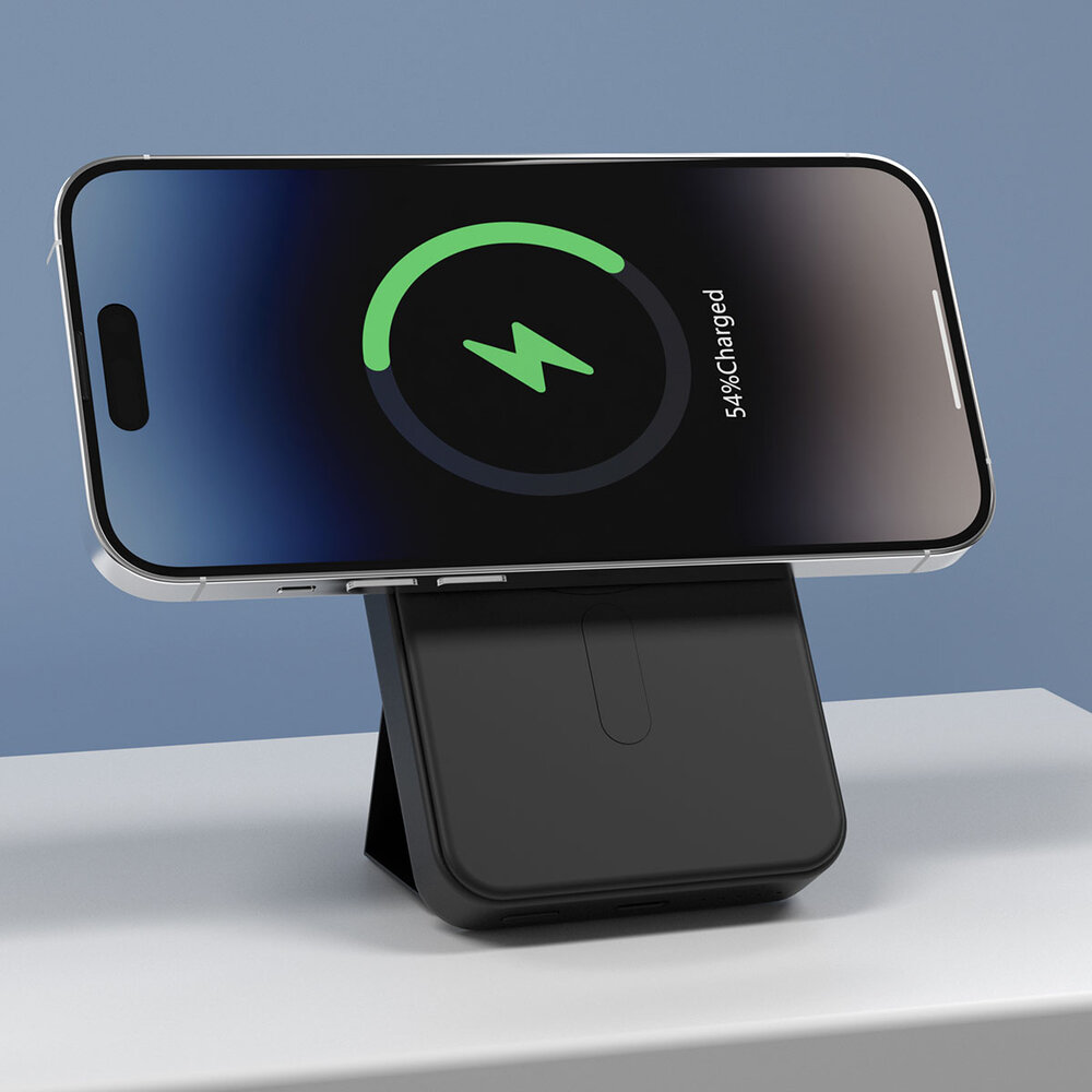 UNIQ Accessory UNIQ Accessory Power Bank 6500 mAh - MagSafe - Wireless - Stand - 30cm USB-C Cable - USB-C Port - Black UNIQ Accessory UNIQ Accessory Power Bank 6500 mAh - MagSafe - Wireless - Stand - 30cm USB-C Cable - USB-C Port - Black