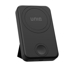 UNIQ Accessory UNIQ Accessory Powerbank 6500 mAh - MagSafe - Apple Watch - Draadloos - Stand - 30cm USB-C Kabel - USB-C Poort - Zwart UNIQ Accessory UNIQ Accessory Powerbank 6500 mAh - MagSafe - Apple Watch - Draadloos - Stand - 30cm USB-C Kabel - USB-C Poort - Zwart