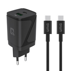 TUNIQ PD 30W GaN Thuislader - Dual Poort met USB-C kabel - Zwart