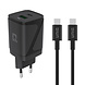 TUNIQ TUNIQ PD 30W GaN thuislader - dual poort met USB-C kabel - Zwart TUNIQ TUNIQ PD 30W GaN thuislader - dual poort met USB-C kabel - Zwart