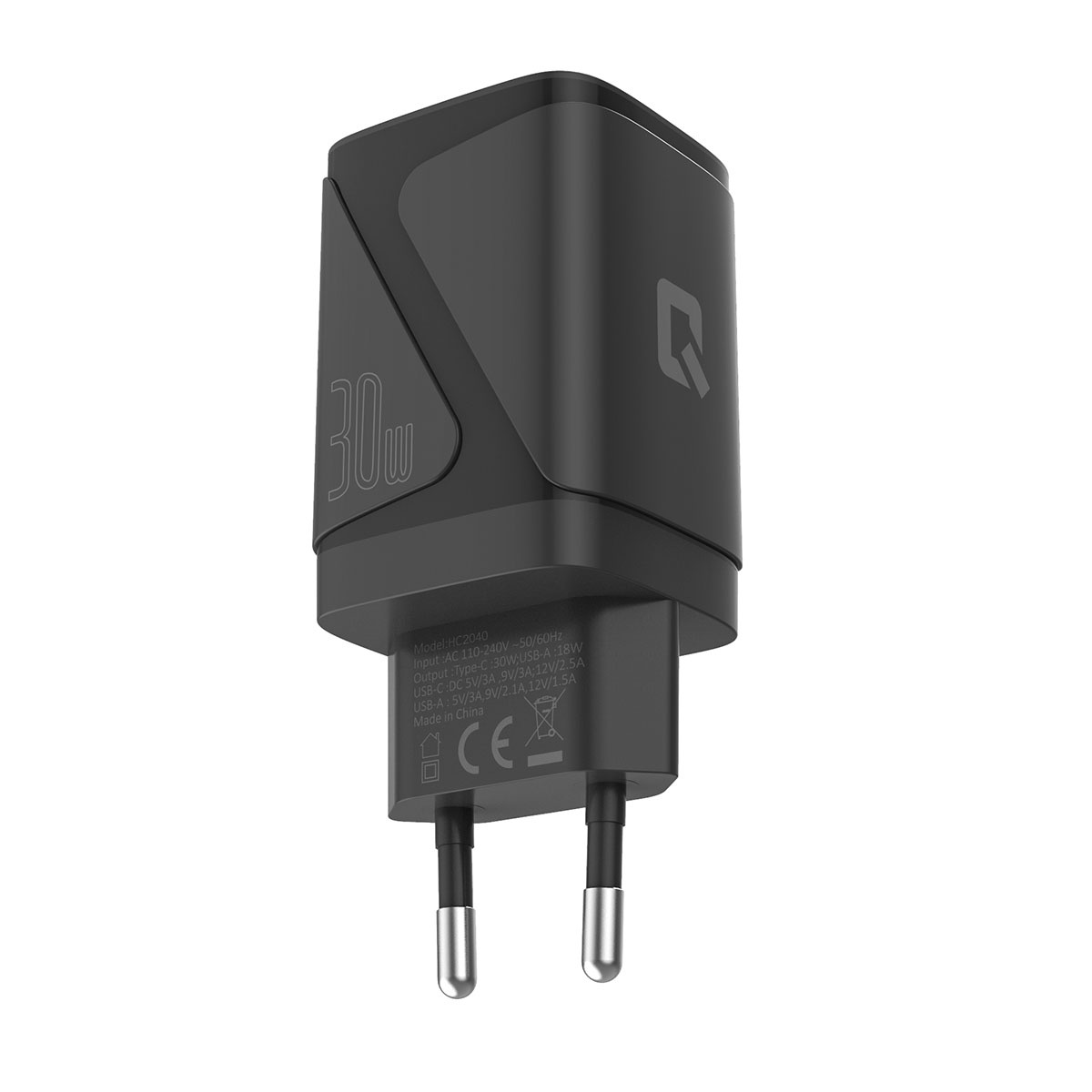 TUNIQ TUNIQ PD 30W GaN Thuislader - Dual Poort met USB-C kabel - Zwart, foto 4 van 5