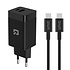 Chargeur domestique TUNIQ PD 45W GaN - Double Port avec Câble USB-C vers USB-C - Noir Chargeur domestique TUNIQ PD 45W GaN - Double Port avec Câble USB-C vers USB-C - Noir