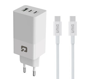 TUNIQ Chargeur domestique TUNIQ PD 65W - Avec câble USB-C vers USB-C - Blanc TUNIQ Chargeur domestique TUNIQ PD 65W - Avec câble USB-C vers USB-C - Blanc