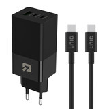 UNIQ Accessory UNIQ Accessory PD 65W - Heimladegerät mit USB-C zu USB-C Kabel - Schwarz UNIQ Accessory UNIQ Accessory PD 65W - Heimladegerät mit USB-C zu USB-C Kabel - Schwarz