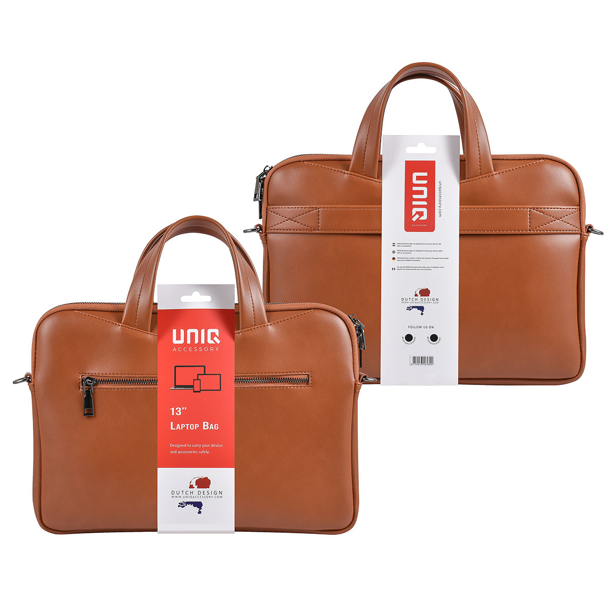 UNIQ Accessory UNIQ Accessory 13 inch leren laptoptas - Bruin, foto 5 van 5