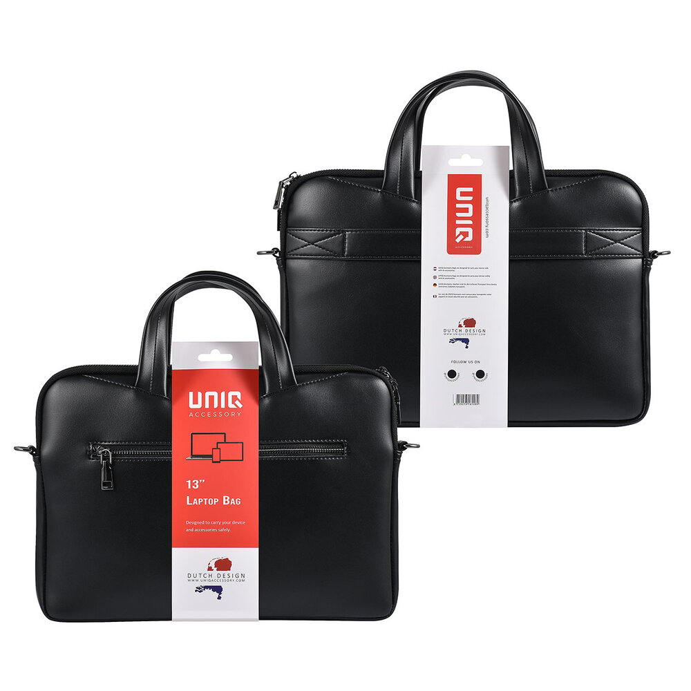 UNIQ Accessory UNIQ Accessory 13 inch Leder Laptoptasche - Schwarz UNIQ Accessory UNIQ Accessory 13 inch Leder Laptoptasche - Schwarz