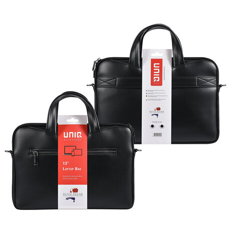 UNIQ Accessory UNIQ Accessory 13 inch Leder Laptoptasche - Schwarz UNIQ Accessory UNIQ Accessory 13 inch Leder Laptoptasche - Schwarz