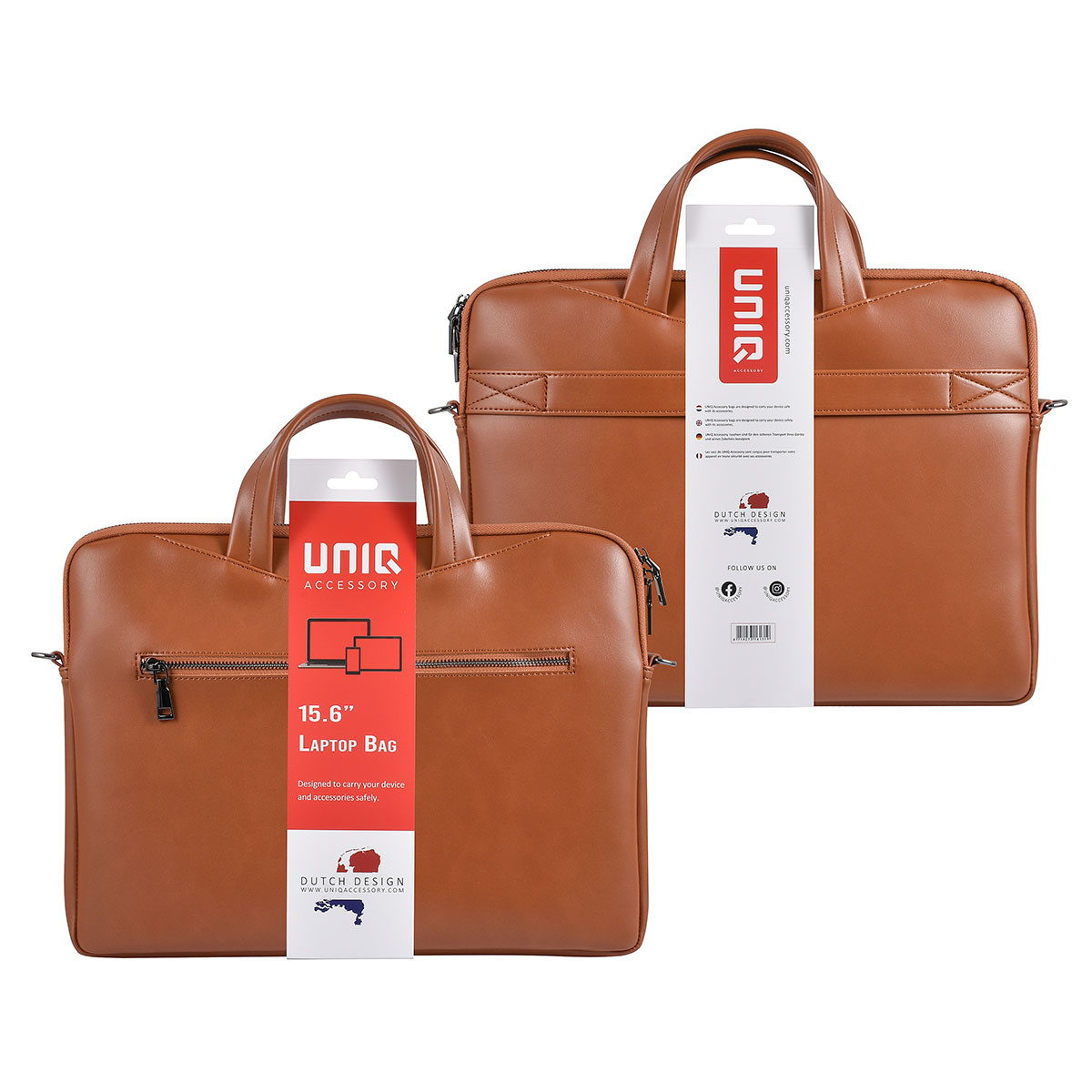 UNIQ Accessory UNIQ Accessory 15.6 inch leren laptoptas - Bruin, foto 5 van 5