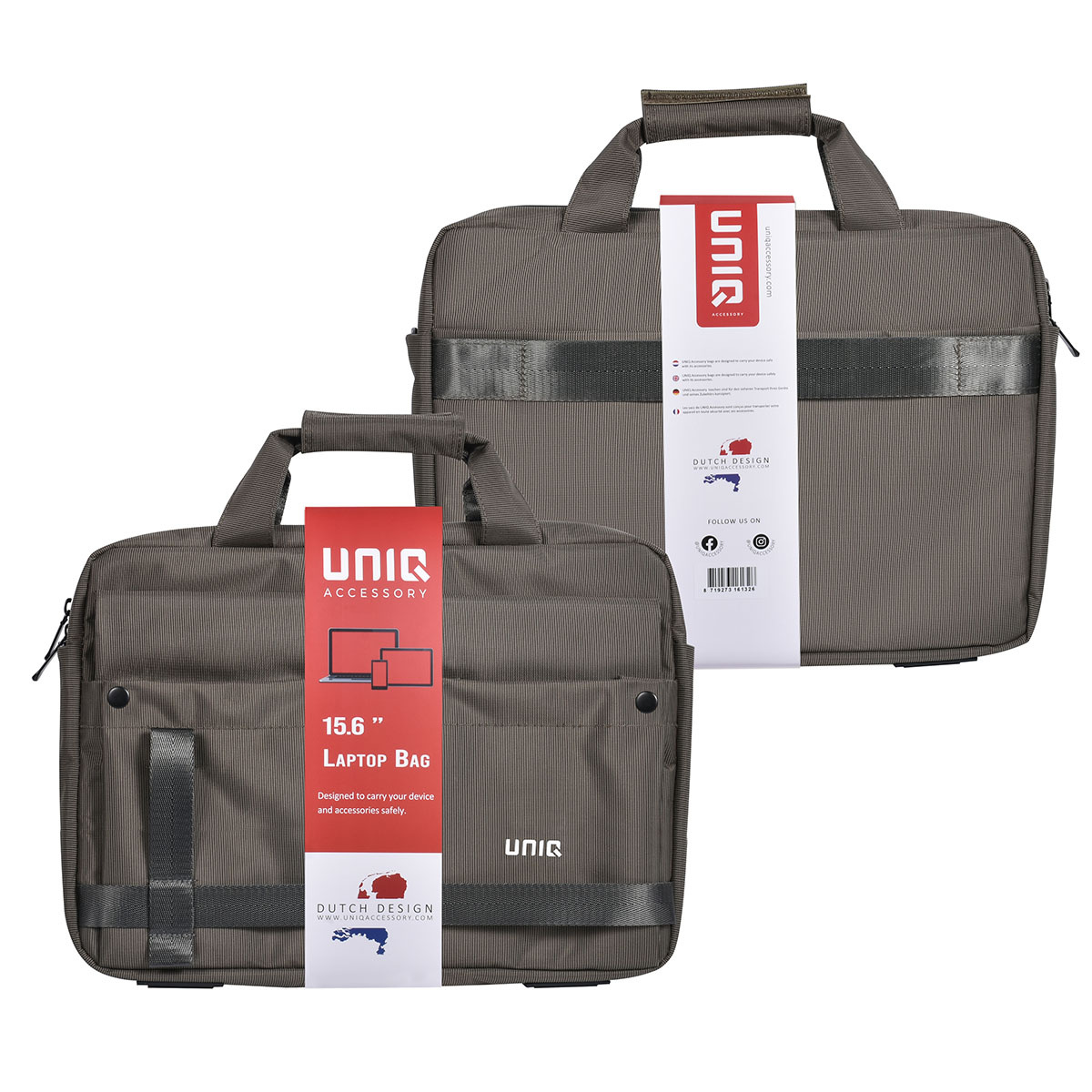 UNIQ Accessory UNIQ Accessory 15.6 inch laptoptas - Olijf, foto 5 van 5