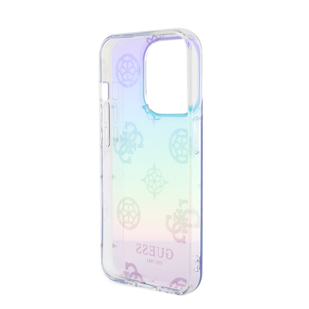 Guess Guess iPhone 15 Pro Back cover coque Iridescent glitter pattern - Violet Guess Guess iPhone 15 Pro Back cover coque Iridescent glitter pattern - Violet