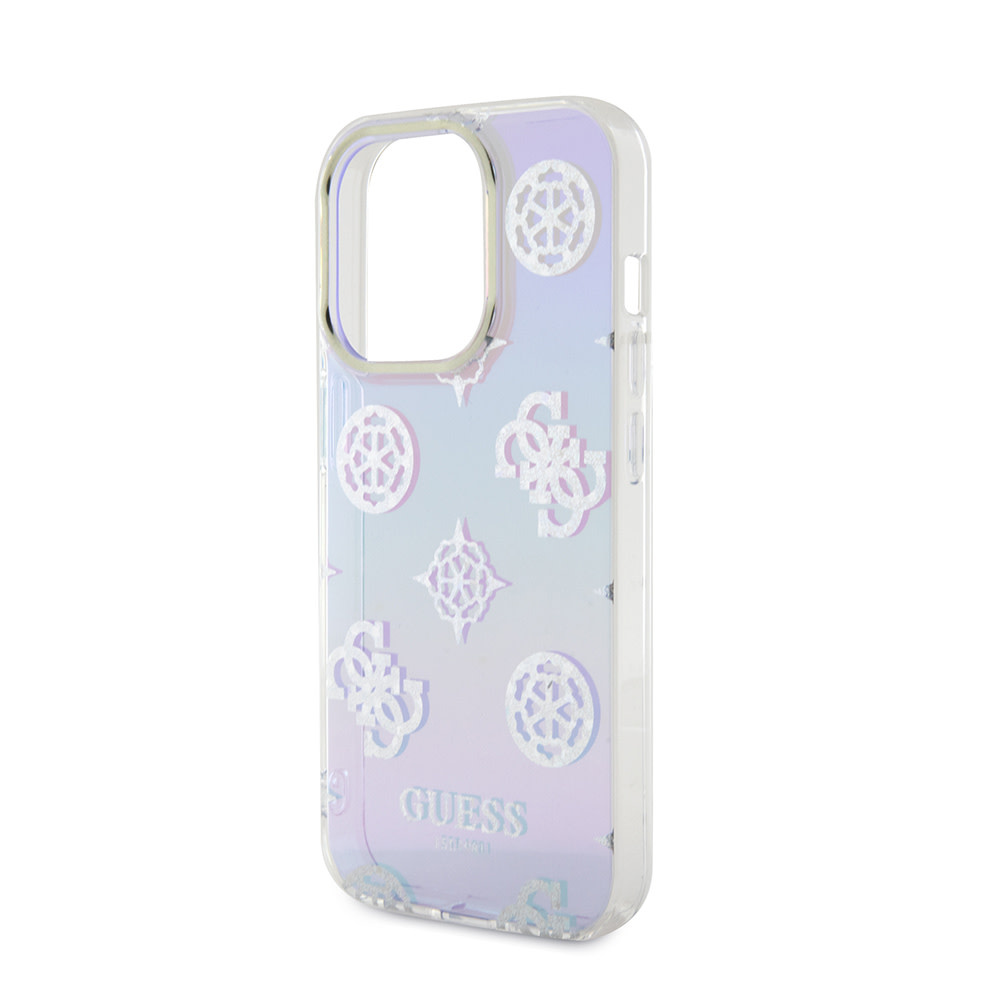 Guess Guess iPhone 15 Pro Backcover hoesje Iridescent glitter pattern - Paars, foto 6 van 6