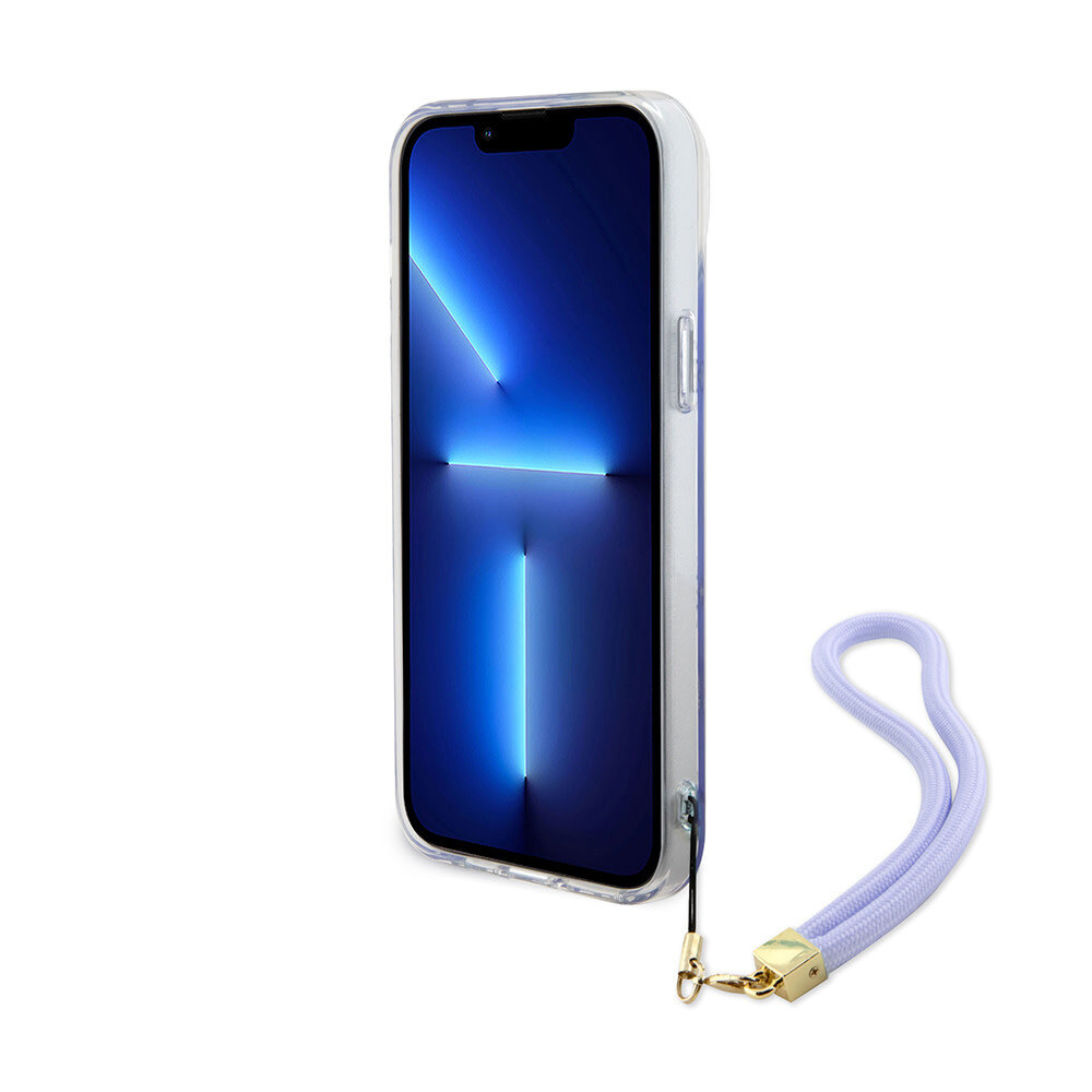 Guess Guess iPhone 15 Backcover hoesje Iridescent glitter pattern - Paars Guess Guess iPhone 15 Backcover hoesje Iridescent glitter pattern - Paars