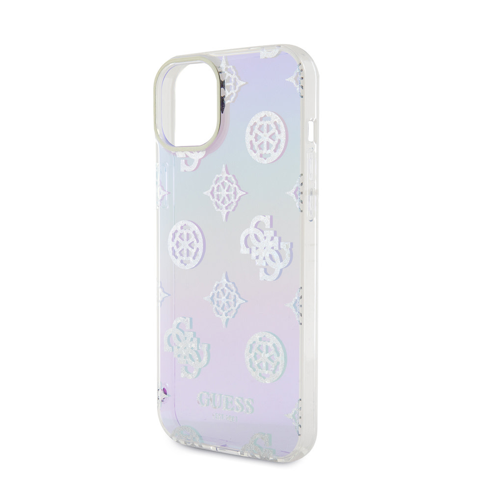 Guess Guess iPhone 15 Backcover hoesje Iridescent glitter pattern - Paars, foto 5 van 6