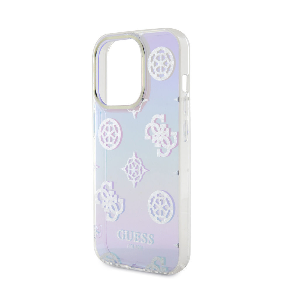 Guess Guess iPhone 15 Pro Back cover coque Iridescent glitter pattern - Violet Guess Guess iPhone 15 Pro Back cover coque Iridescent glitter pattern - Violet