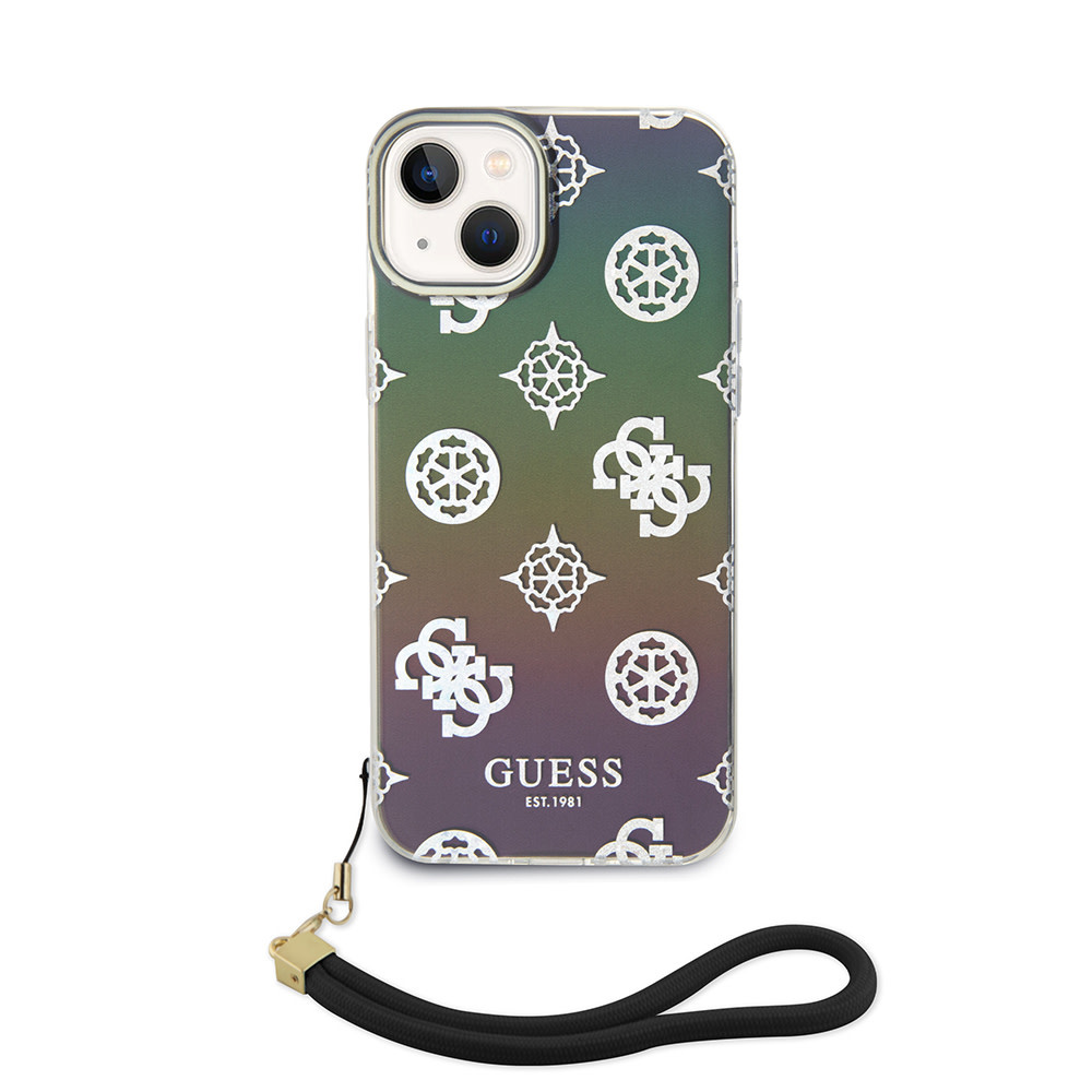 Guess Guess iPhone 15 Plus & iPhone 14 Plus Backcover hoesje Iridescent glitter pattern - Zwart, foto 2 van 6