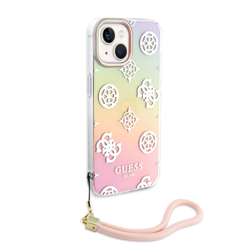 Guess Guess iPhone 15 Plus & iPhone 14 Plus Backcover hoesje Iridescent glitter pattern - Roze, foto 3 van 6