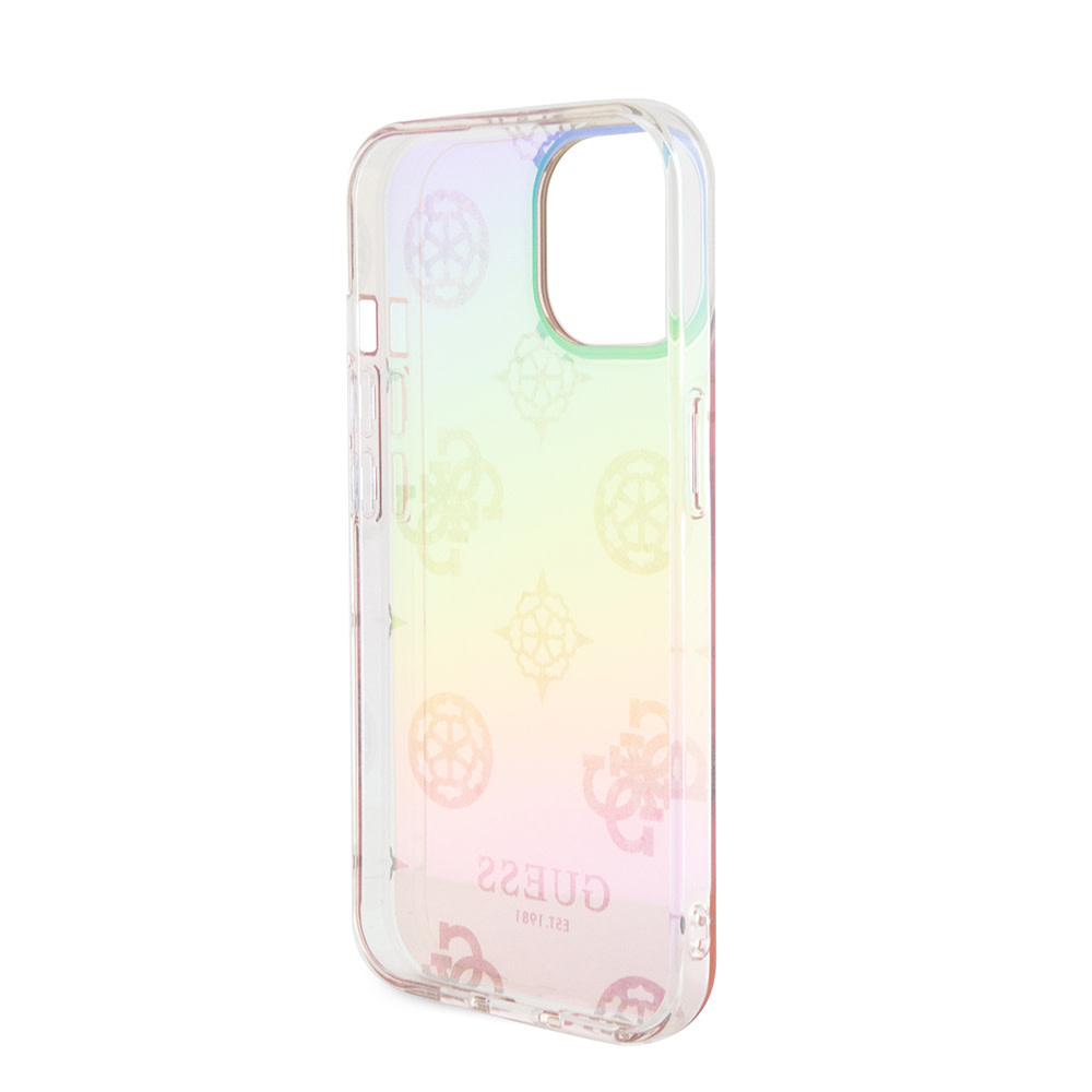 Guess Guess iPhone 15 Plus & iPhone 14 Plus Backcover hoesje Iridescent glitter pattern - Roze, foto 6 van 6