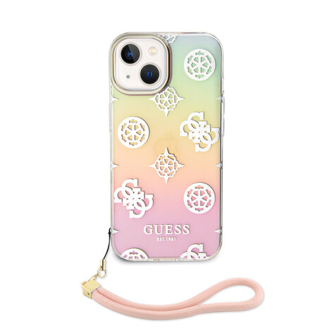 Guess Guess iPhone 15 Plus & iPhone 14 Plus Back-Cover hul - Iridescent glitter pattern - Rosa Guess Guess iPhone 15 Plus & iPhone 14 Plus Back-Cover hul - Iridescent glitter pattern - Rosa