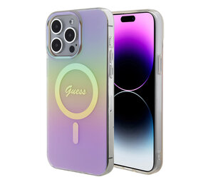 Guess Guess iPhone 15 Pro Back cover case - Magsafe iridescent - Pink Guess Guess iPhone 15 Pro Back cover case - Magsafe iridescent - Pink