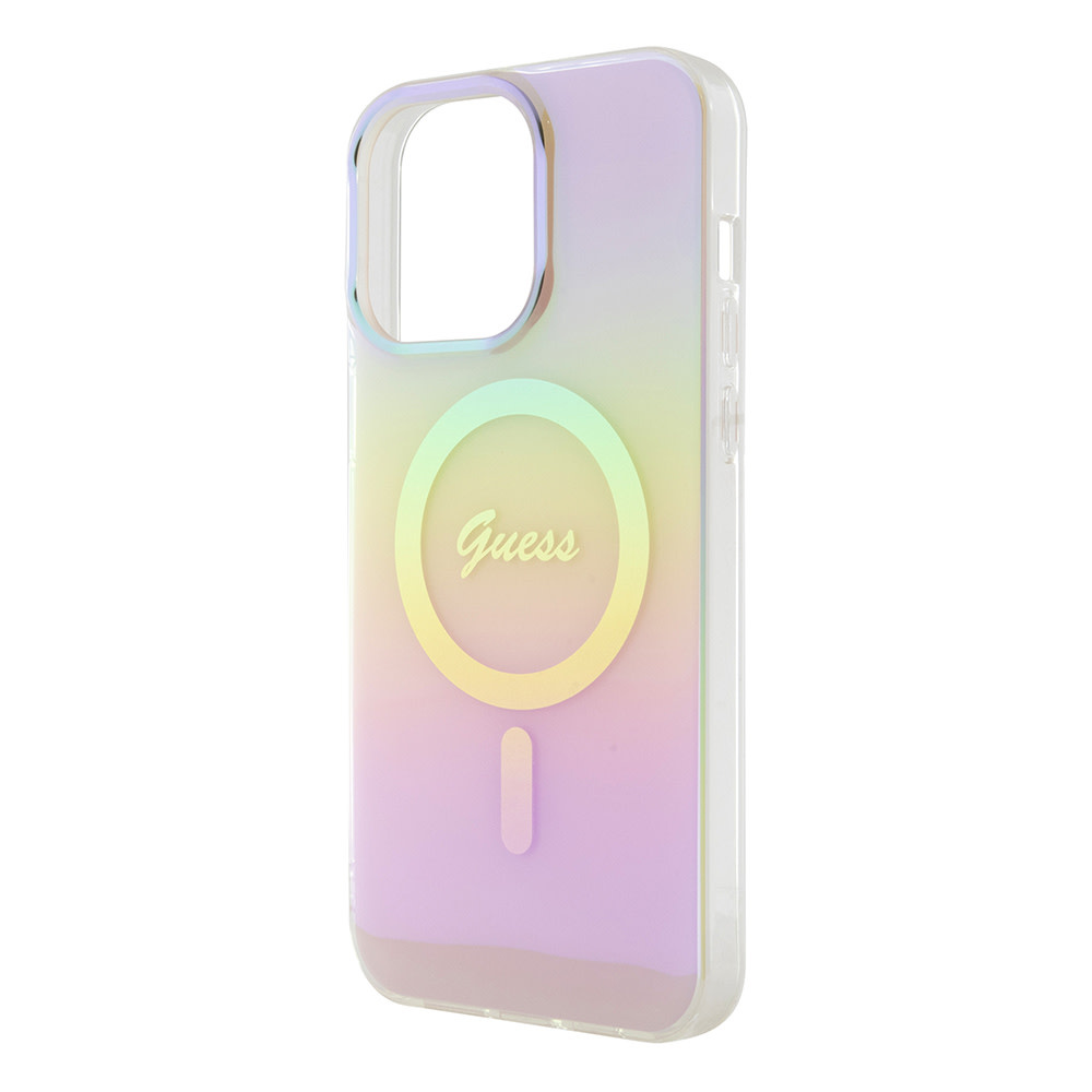 Guess Guess iPhone 15 Pro Backcover hoesje Magsafe iridescent - Roze, foto 6 van 6