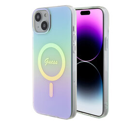 Guess Guess iPhone 15 Plus & iPhone 14 Plus Back cover case - Magsafe iridescent - Turquoise Guess Guess iPhone 15 Plus & iPhone 14 Plus Back cover case - Magsafe iridescent - Turquoise
